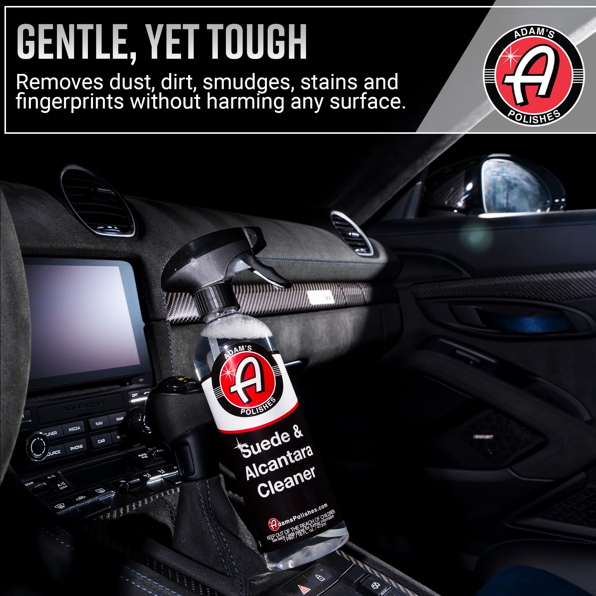 Adam's Suede Cleaner (16oz) - Professional Automotive Micro-Suede Cleaner For Car Interiors, Upholstery, Shoes, Clothing, Removes Stains & Refreshes Suede Material - Image 4