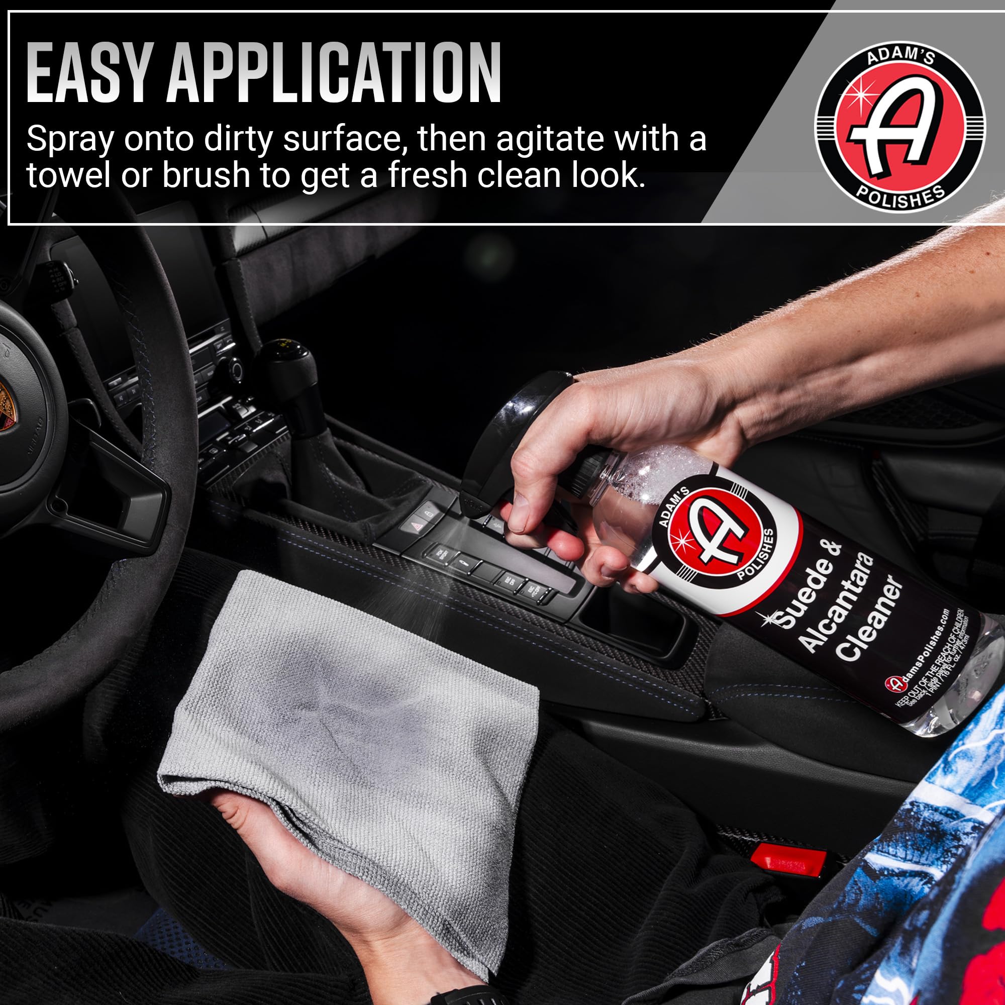 Adam's Suede Cleaner (16oz) - Professional Automotive Micro-Suede Cleaner For Car Interiors, Upholstery, Shoes, Clothing, Removes Stains & Refreshes Suede Material - Image 5
