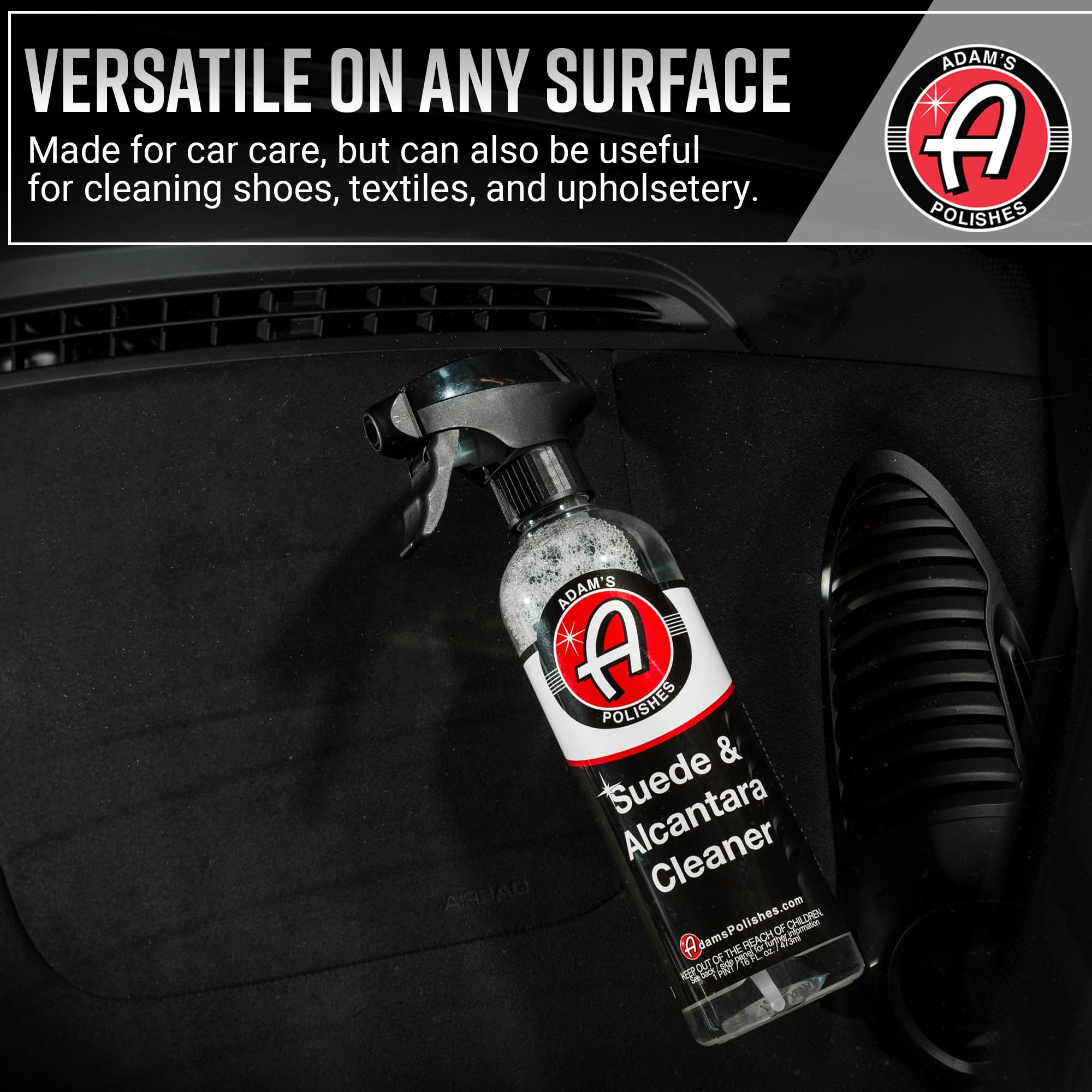Adam's Suede Cleaner (16oz) - Professional Automotive Micro-Suede Cleaner For Car Interiors, Upholstery, Shoes, Clothing, Removes Stains & Refreshes Suede Material - Image 6
