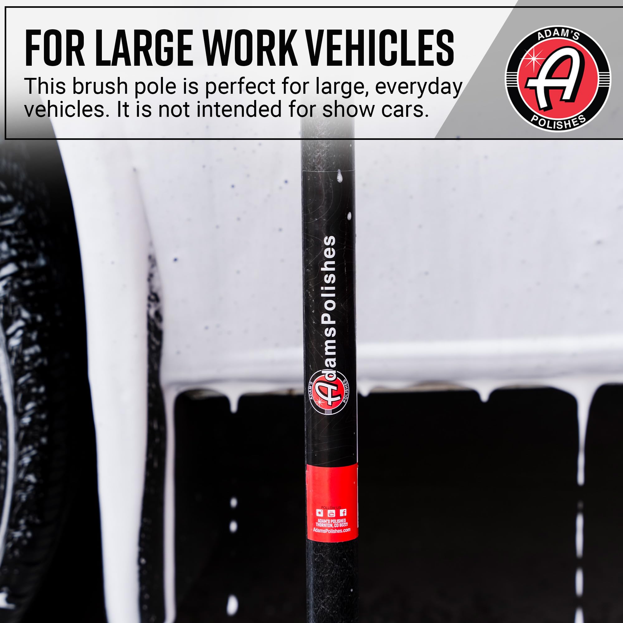 Adam's Truck Brush (3-6ft) - Adjustable Car Cleaning Brush & Pole Combo with Long Handle for Washing & Detailing Your Automotive Vehicle, RV, Truck or Boat - Image 5