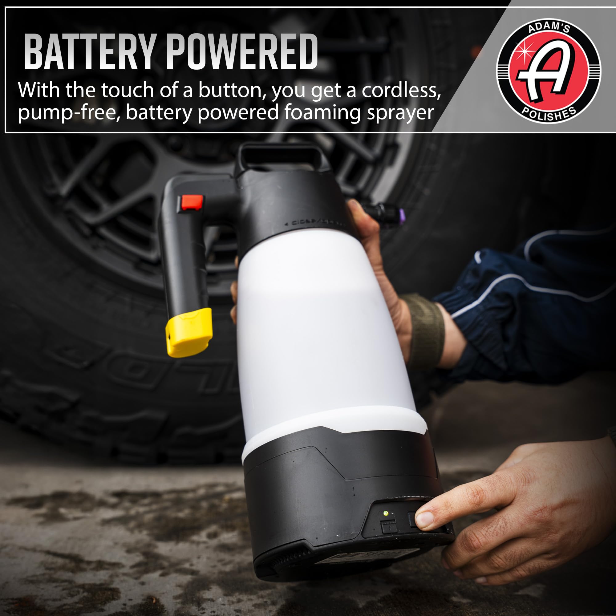 Adams x Ik eFoam Pro 2 - Electric Foam Sprayer for Car Wash, Auto Detailing, Wheel & Tire Cleaning - Hoseless & Pump Free Cleaner for Cars, Trucks, RV & Motorcycles - Image 2
