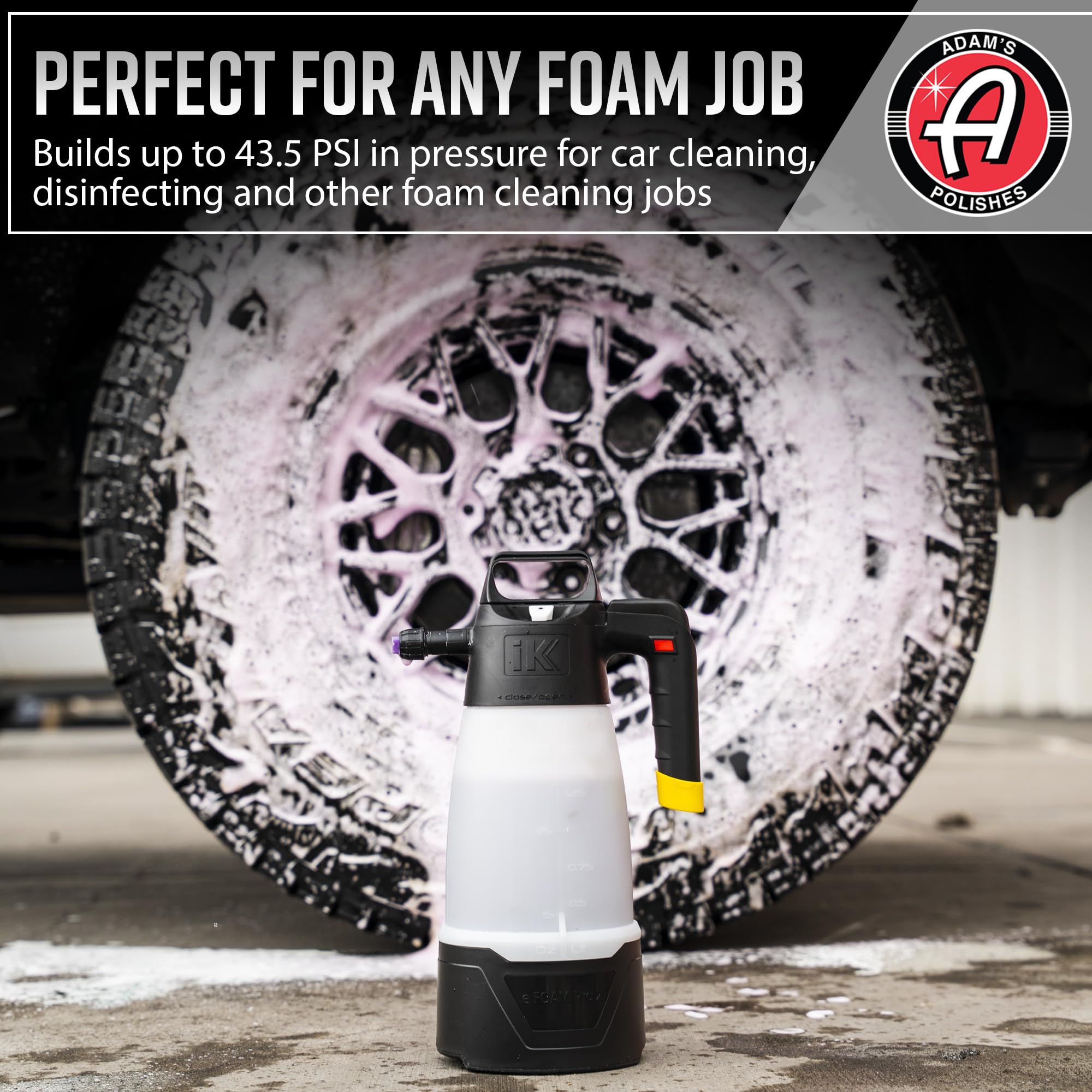 Adams x Ik eFoam Pro 2 - Electric Foam Sprayer for Car Wash, Auto Detailing, Wheel & Tire Cleaning - Hoseless & Pump Free Cleaner for Cars, Trucks, RV & Motorcycles - Image 6